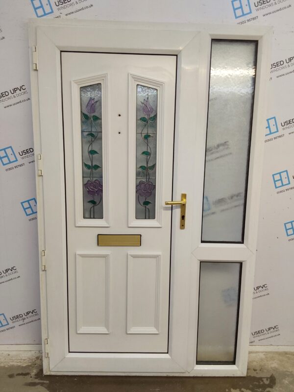 Used White Upvc Front Door And Side Panel 1265mm x 2050mm DS004 - Image 2