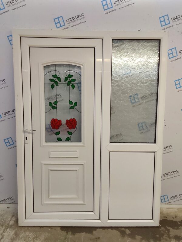 Used White Upvc Front Door And Side Panel 1520mm x 2035mm DS015