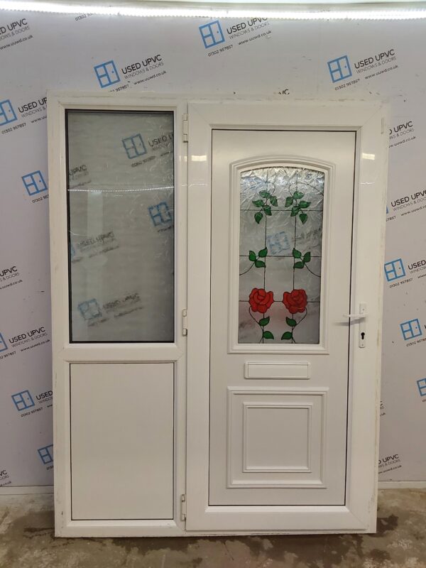 Used White Upvc Front Door And Side Panel 1520mm x 2035mm DS015 - Image 2