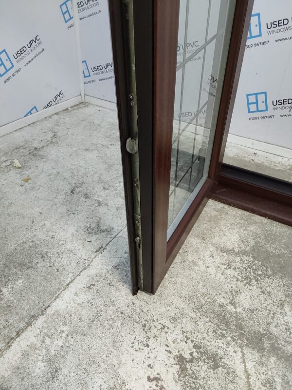 Used Woodgrain Upvc French Doors 1245mm x 2125mm EA4 - Image 6