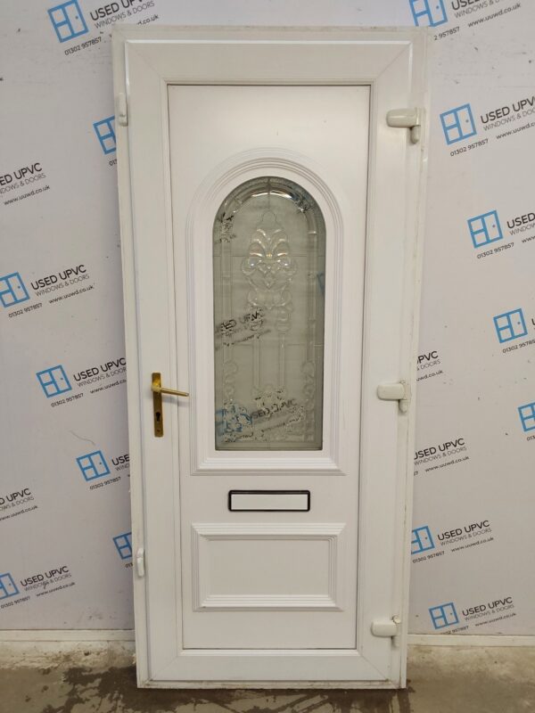 Used White Upvc Front Door 910mm x 2090mm (reduce to 890mm) C10D48 - Image 2