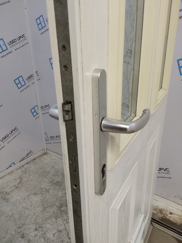 Used White Composite Back Door 880mm x 2070mm 0563 - Image 6