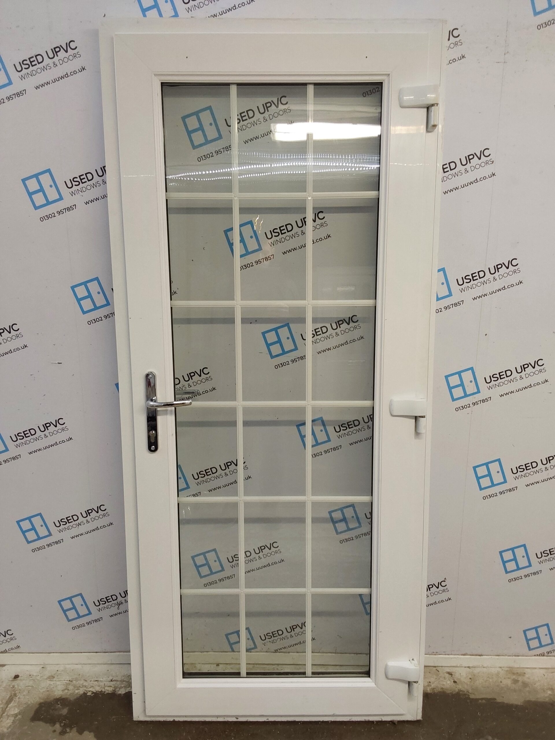 Used White Upvc Full Glass Back Door 920mm x 2070mm (reduce to 905mm