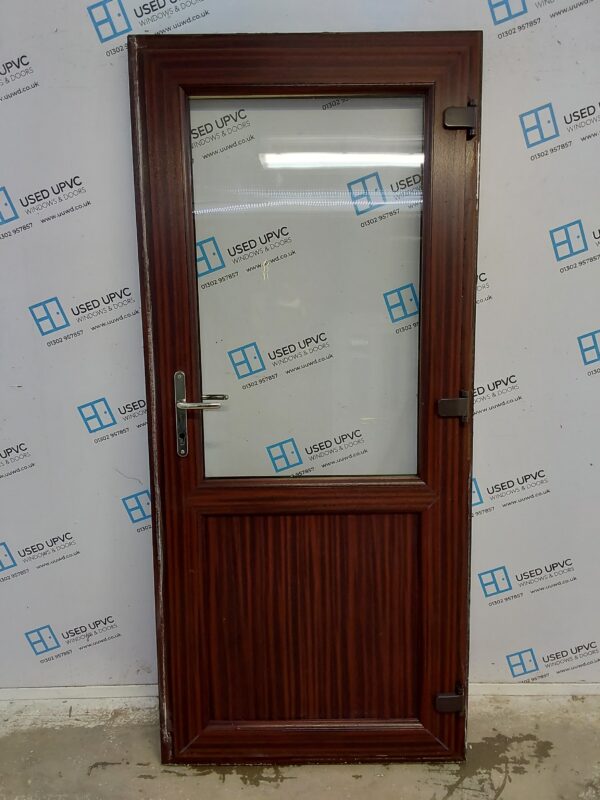 Used Woodgrain Upvc Back Door 920mm x 2070mm 0309 - Image 2