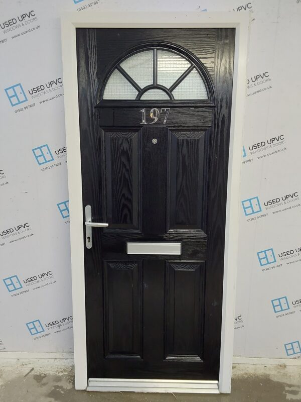 Used Black Composite Front Door 890mm x 2010mm 0584