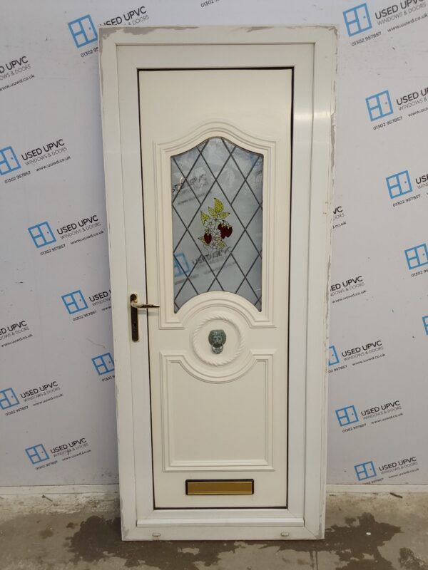 Used White Upvc Front Door 900mm x 2130mm (Reduce To 875mm) 0138