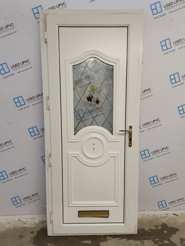 Used White Upvc Front Door 900mm x 2130mm (Reduce To 875mm) 0138 - Image 2