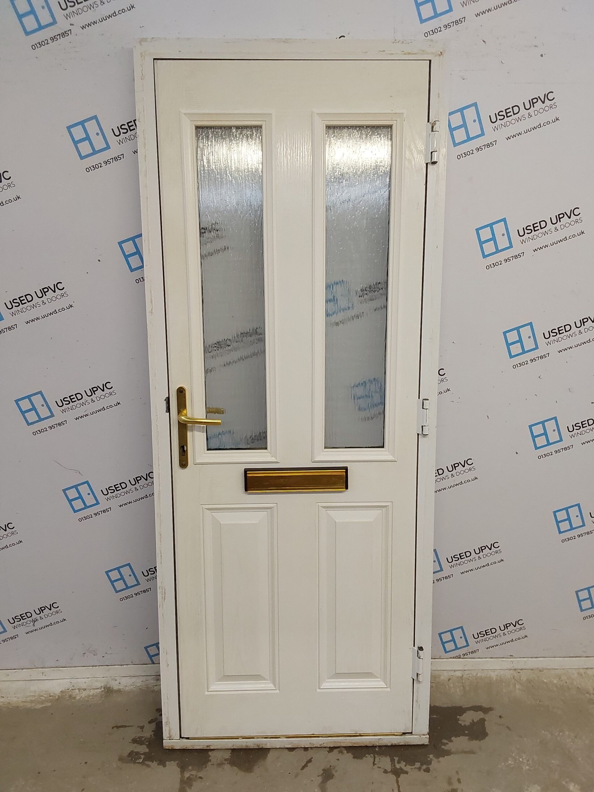 Used White Composite Front Door 825mm x 2050mm 0188 Used UPVC Windows