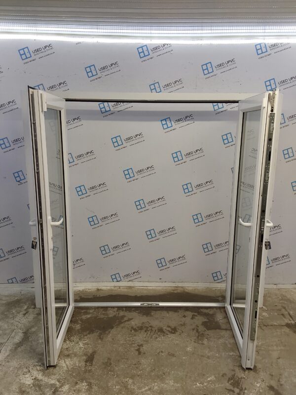 Used White Upvc French Doors And Side Panels 2080mm x 1895mm EA1 - Image 2