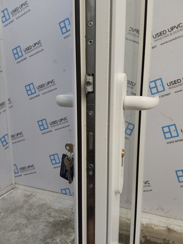 Used White Upvc French Doors And Side Panels 2080mm x 1895mm EA1 - Image 4