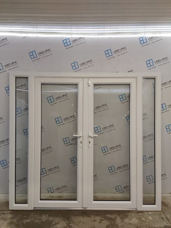 Used White Upvc French Doors And Side Panels 2080mm x 1895mm EA1 - Image 6