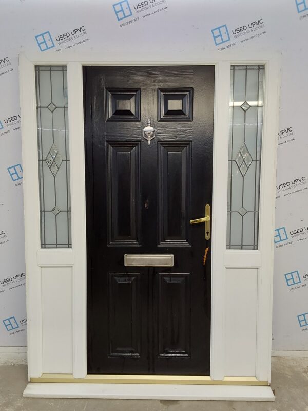 Used Black Composite Front Door And Side Panels 1525mm x 2055mm (reduce to 1495mm) DS027