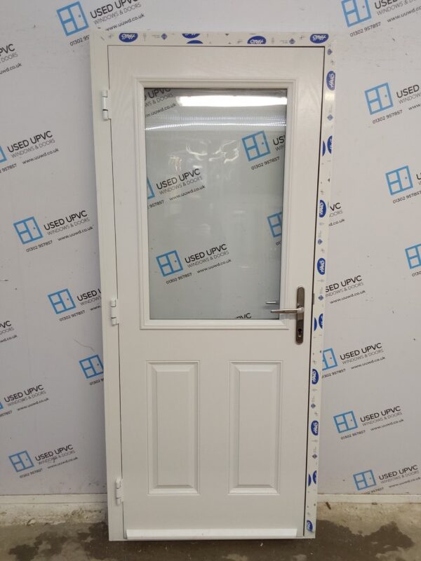 Brand New White Composite Back Door Outwards Opening 900mm x 2060mm (Reduce To 885mm) ND51