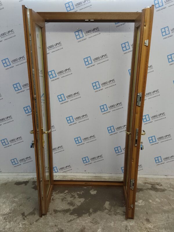 Used Oak Upvc French Doors 1120mm x 2145mm (reduce to 2125mm) EA2 - Image 4