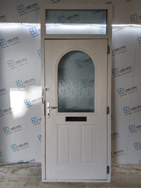 Used Black Composite Front Door And Toplight 1000mm x 2535mm 0722 - Image 2