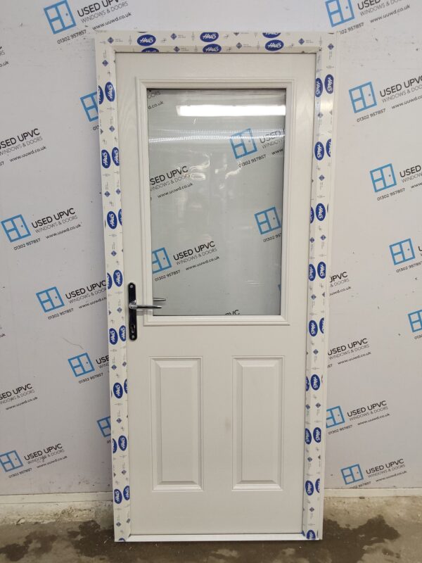 Brand New White Composite Back Door Outwards Opening 900mm x 2060mm (Reduce To 885mm) ND51 - Image 6