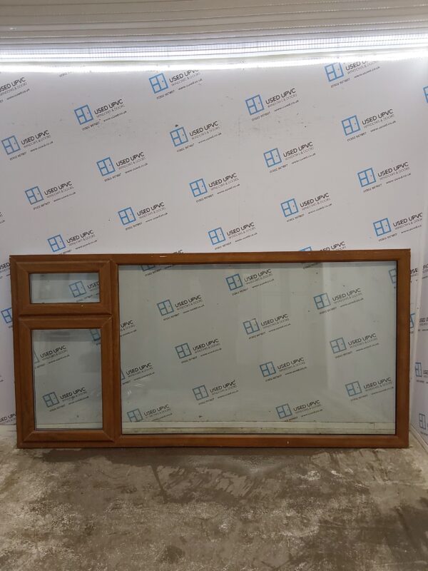 Used Oak Upvc Window 2540mm x 1270mm LW0012