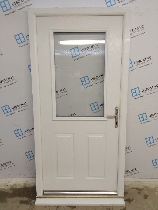 Used White Composite Back Door 1010mm x 2090mm C10D36