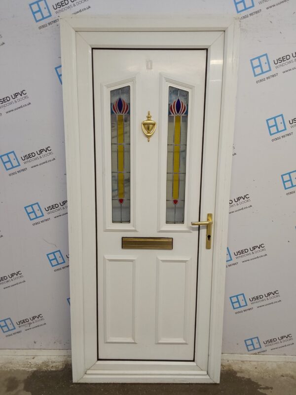 Used White Upvc Front Door 895mm x 2065mm C7D038