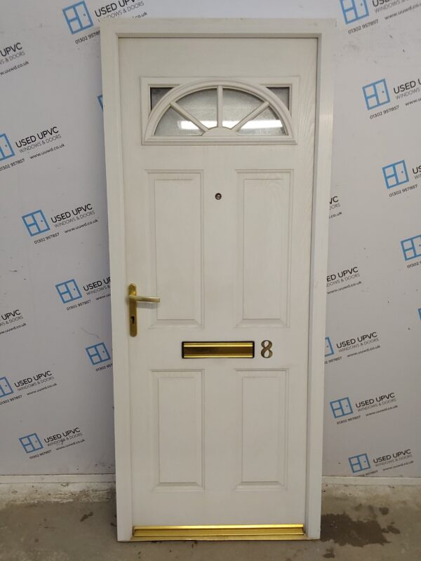 Used White Composite Front Door 870mm x 2105mm 0749