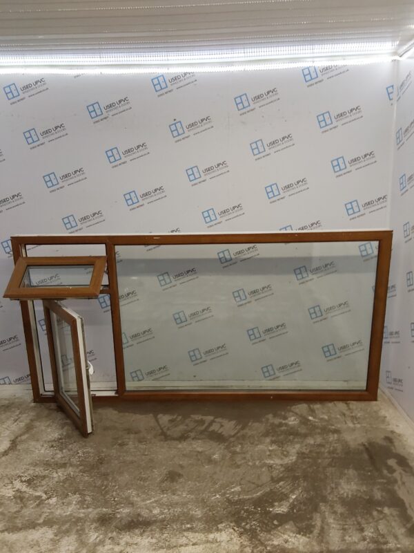 Used Oak Upvc Window 2540mm x 1270mm LW0012 - Image 3