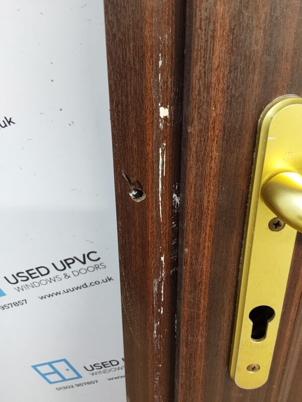 Used Woodgrain Upvc Front Door 910mm x 2065mm (Reduce To 890mm) C12D38 - Image 12