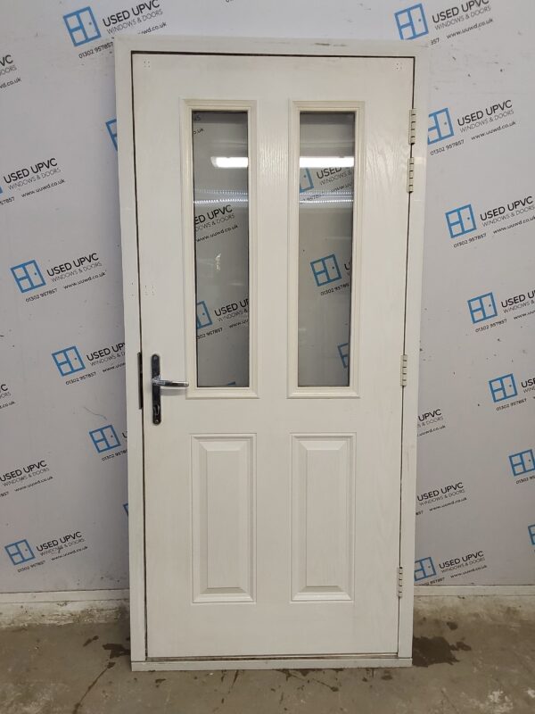 Used White Composite Back Door 985mm x 2105mm C12D62 - Image 2