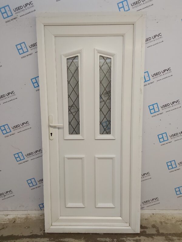 Used White Upvc Back Door 950mm x 2090mm (reduce to 920mm x 2060mm) C7D037