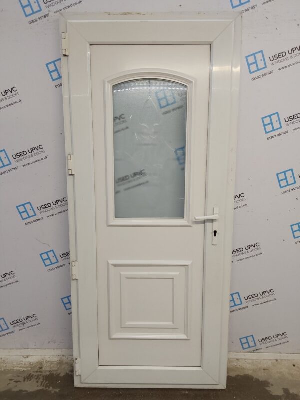 Used White Upvc Back Door (outwards opening) 900mm x 2065mm C7D017