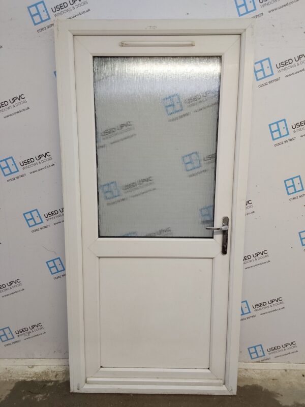 Used White Upvc Back Door 985mm x 2060mm (reduce to 965mm) 0781