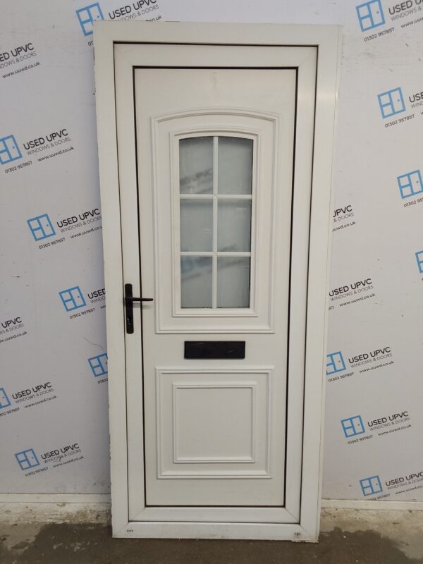 Used White Upvc Front Door 905mm x 2090mm (reduce to 890mm) 0691