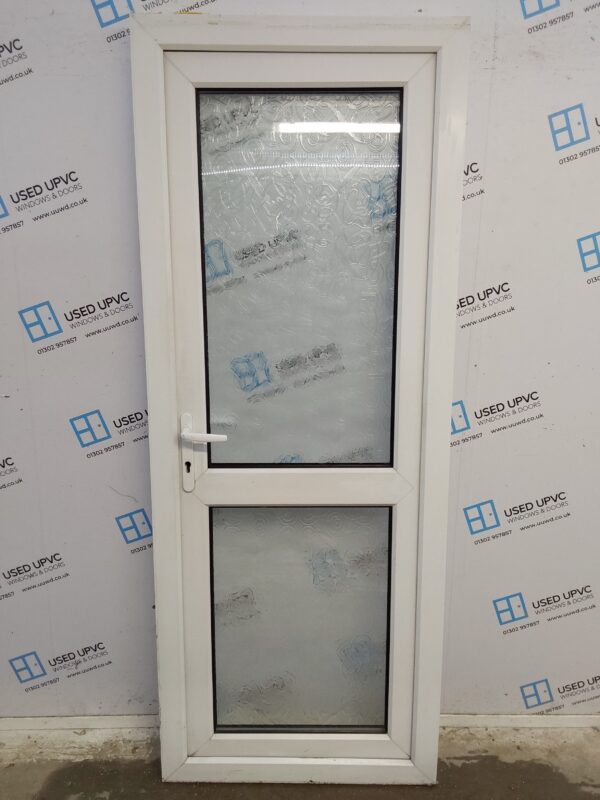 Used White Upvc Back Door 805mm x 2070mm 0486