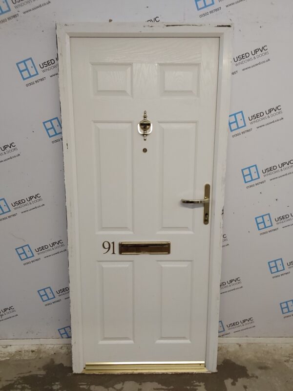 Used White Composite Front Door 905mm x 2025mm 0739