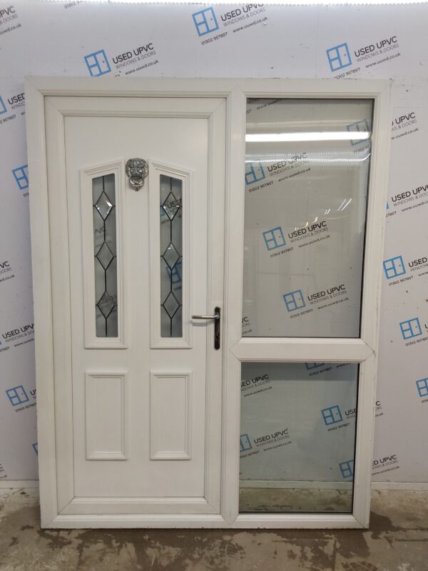 Used White Upvc Door And Side Panel 1570mm x 2060mm DS024