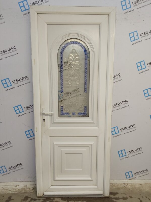 Used White Upvc Back Door 855mm x 2095mm C7D011