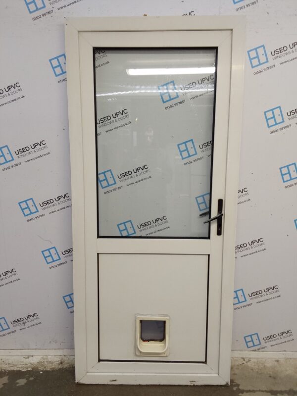 Used White Upvc Back Door 905mm x 2025mm C7D046