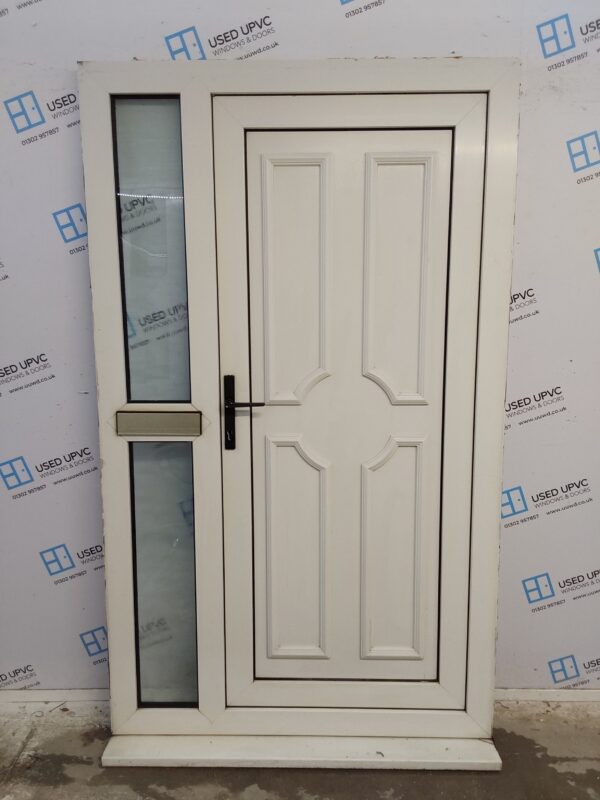 Used White Upvc Front Door And Side Panel 1225mm x 2065mm DS043