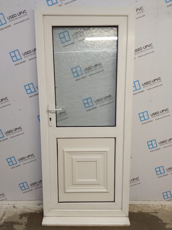 Used White Upvc Back Door 885mm x 2040mm C7D047