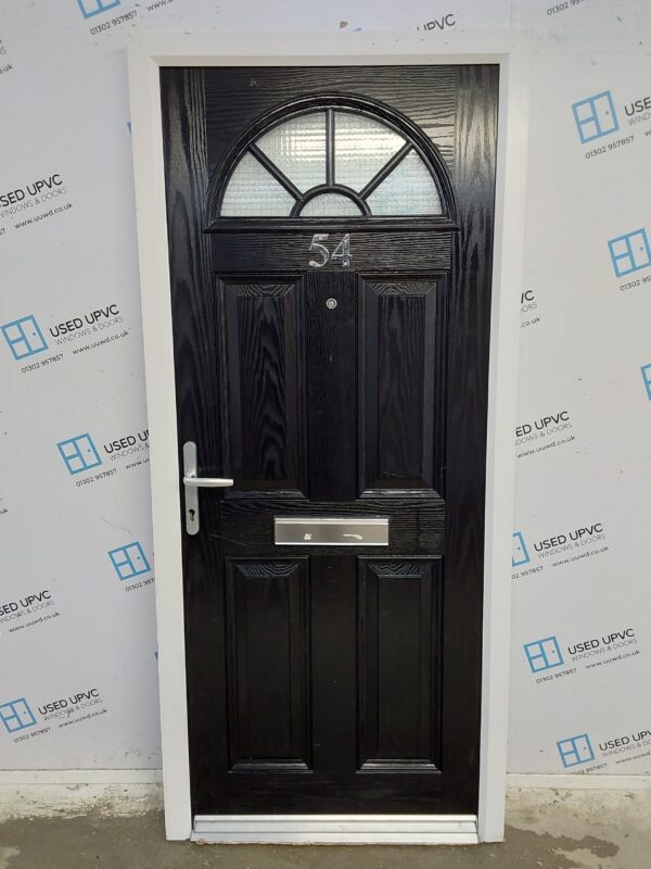 Used Black Composite Front Door 900mm x 2010mm 0455