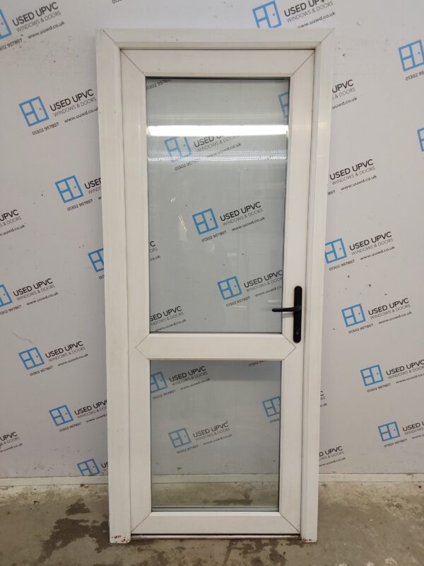 Used White Upvc Back Door 900mm x 2110mm (Reduce To 880mm) 0478