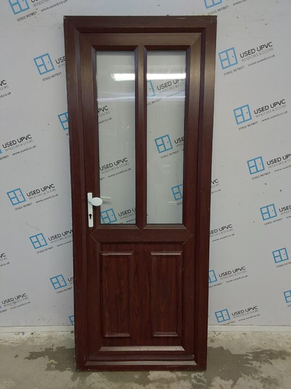 Used Rosewood Upvc Back Door 810mm x 2045mm 0525