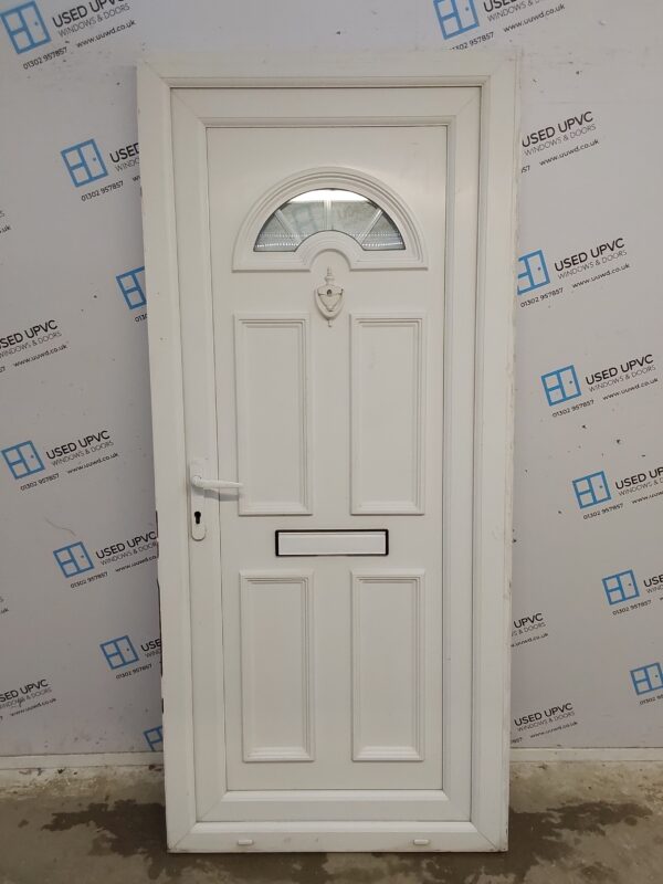 Used White Upvc Front Door 925mm x 2060mm (Reduce To 905mm) 0481