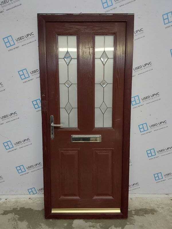 Used Rosewood Composite Front Door 885mm x 2055mm 0186