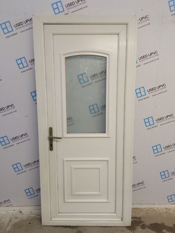 Used White Upvc Back Door 920mm x 2040mm (reduce to 880mm) C9D68