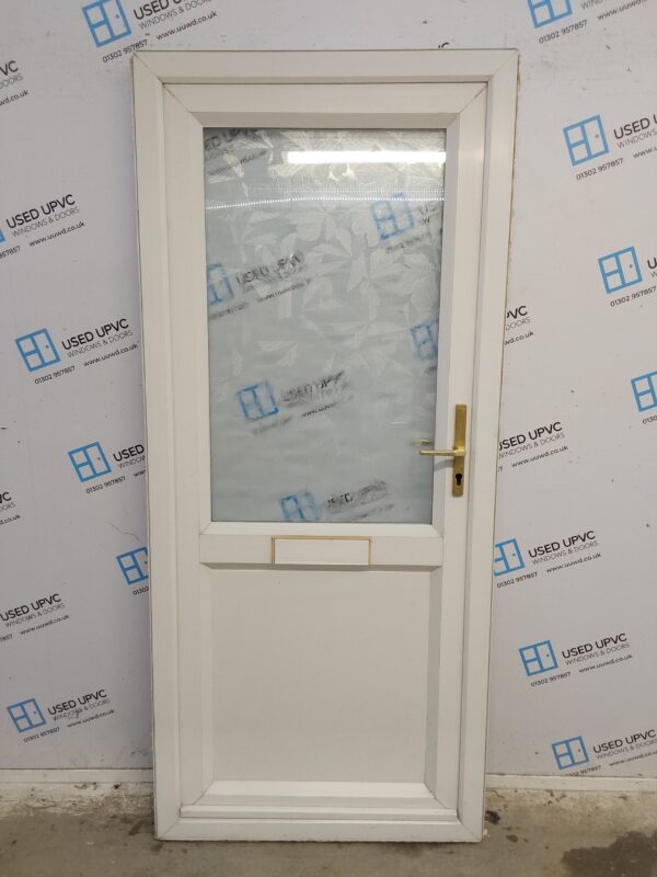 Used White Upvc Front Door 900mm x 2035mm C10D51