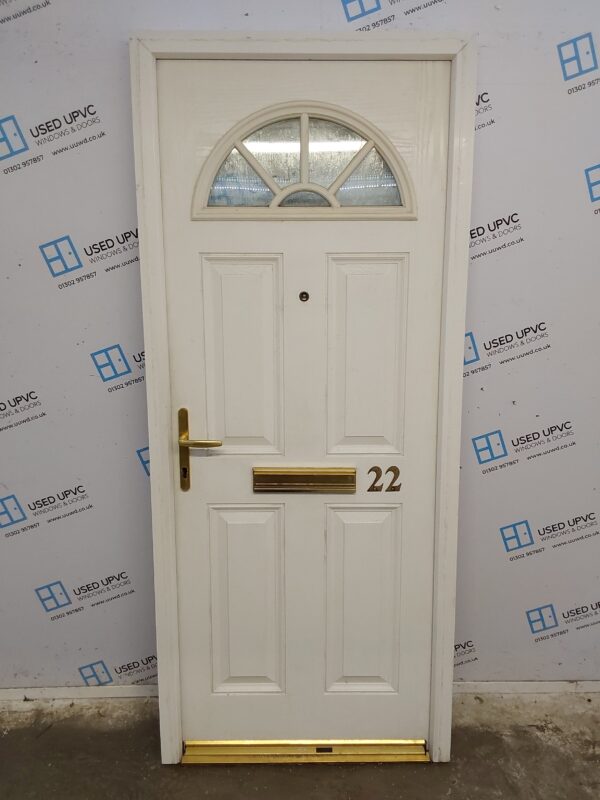 Used White Composite Front Door 875mm x 2060mm C7D023