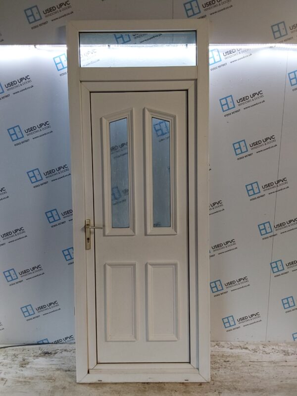 Used White Upvc Back Door And Toplight 925mm x 2430mm (Reduce To 895mm) 0550