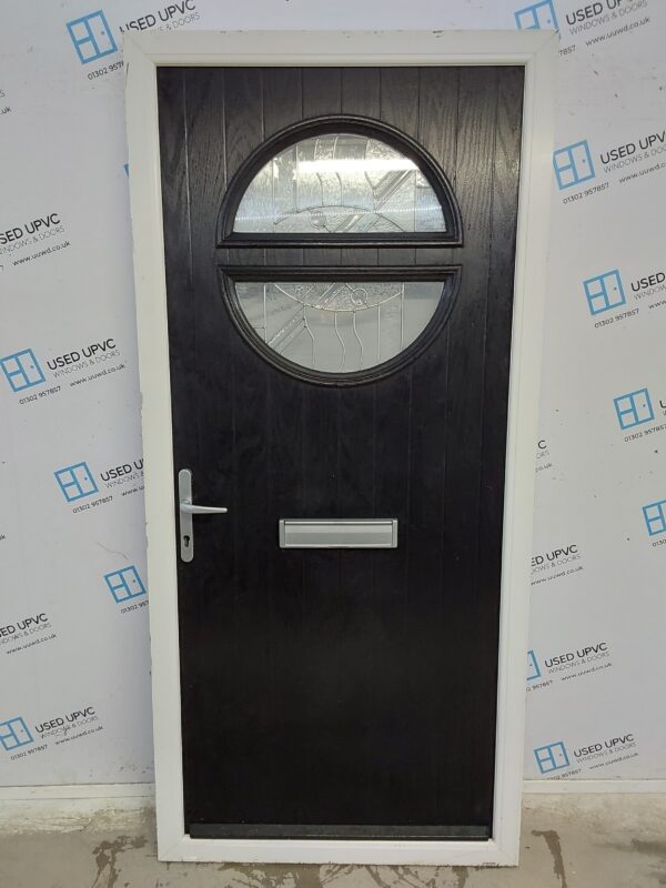 Used Black Composite Front Door 990mm x 2120mm C7D048