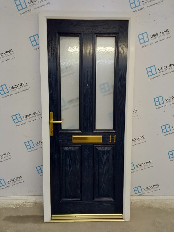 Used Dark Blue Composite Front Door 890mm x 2060mm C7D049