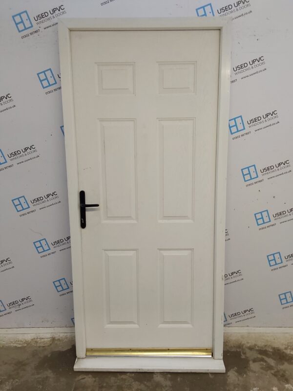 Used White Composite Back Door 970mm x 2125mm C7D053